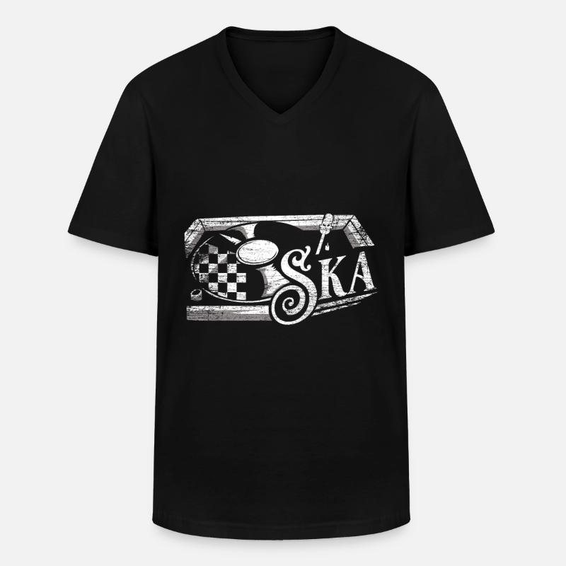 Ska Reggae Geschenk - Männer-T-Shirt mit V-Ausschnitt - Schwarz