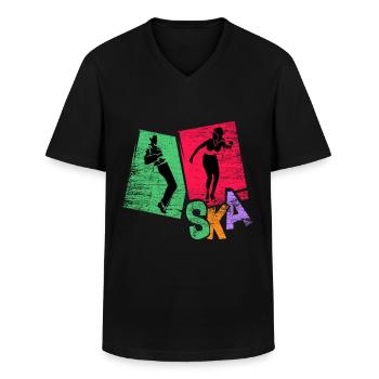 Ska Musik Geschenk - Männer-T-Shirt mit V-Ausschnitt - Schwarz - Vorne - AI Model Male 178 dark (178cm)