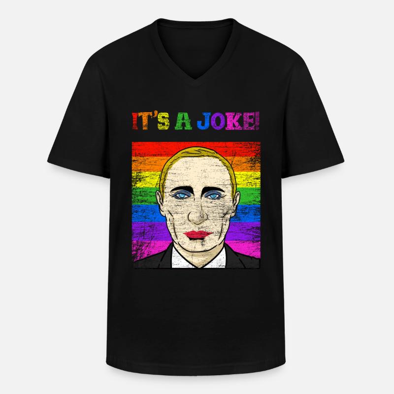 Putin Witz Politiker Geschenk - Männer-T-Shirt mit V-Ausschnitt - Schwarz