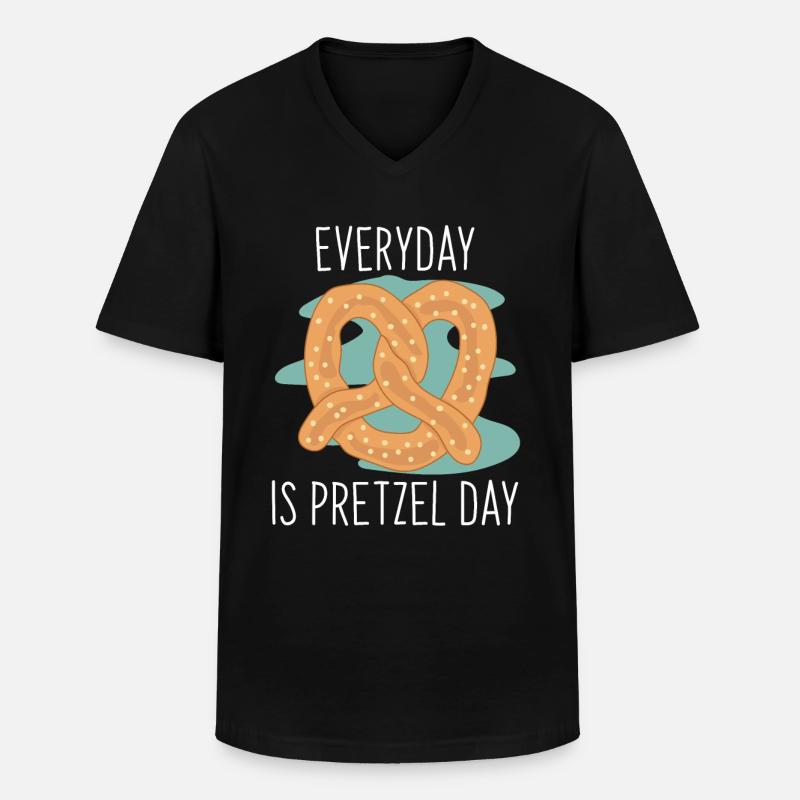 Brezel Schokolade Geschenk - Männer-T-Shirt mit V-Ausschnitt - Schwarz