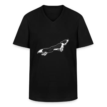 Border Collie - Männer-T-Shirt mit V-Ausschnitt - Schwarz - Vorne - AI Model Male 178 dark (178cm)