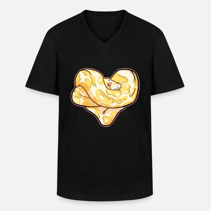 Coeur de python - T-shirt col V Homme - noir