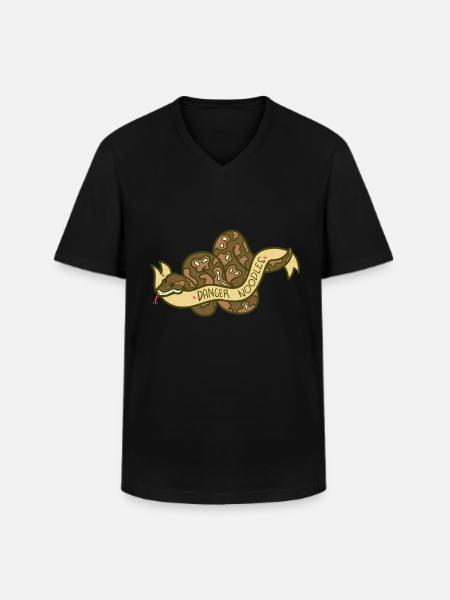 Python - Männer-T-Shirt mit V-Ausschnitt - Schwarz