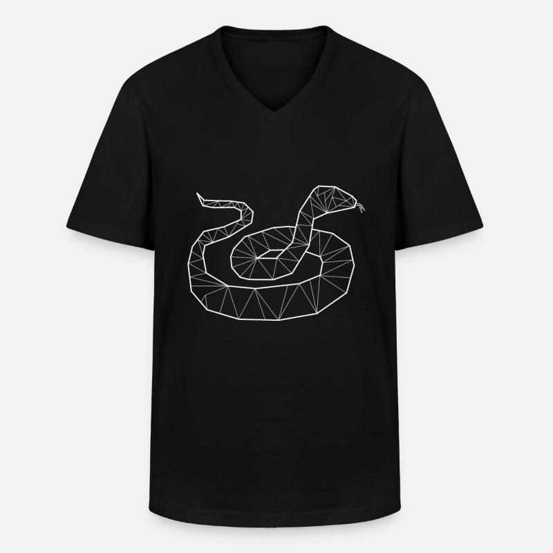 Python geometrische - Männer-T-Shirt mit V-Ausschnitt - Schwarz