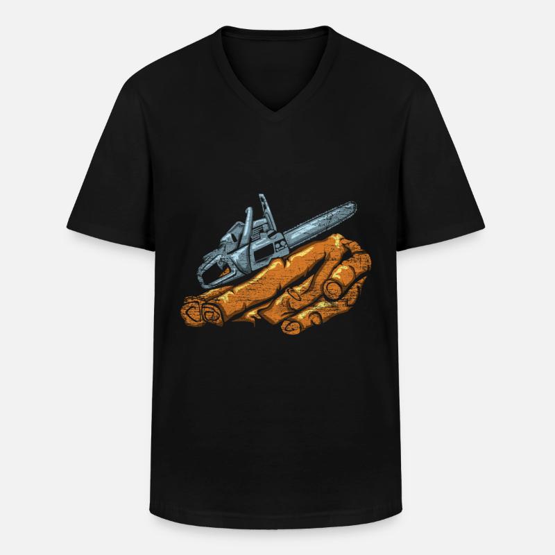 Forstwirt - Männer-T-Shirt mit V-Ausschnitt - Schwarz