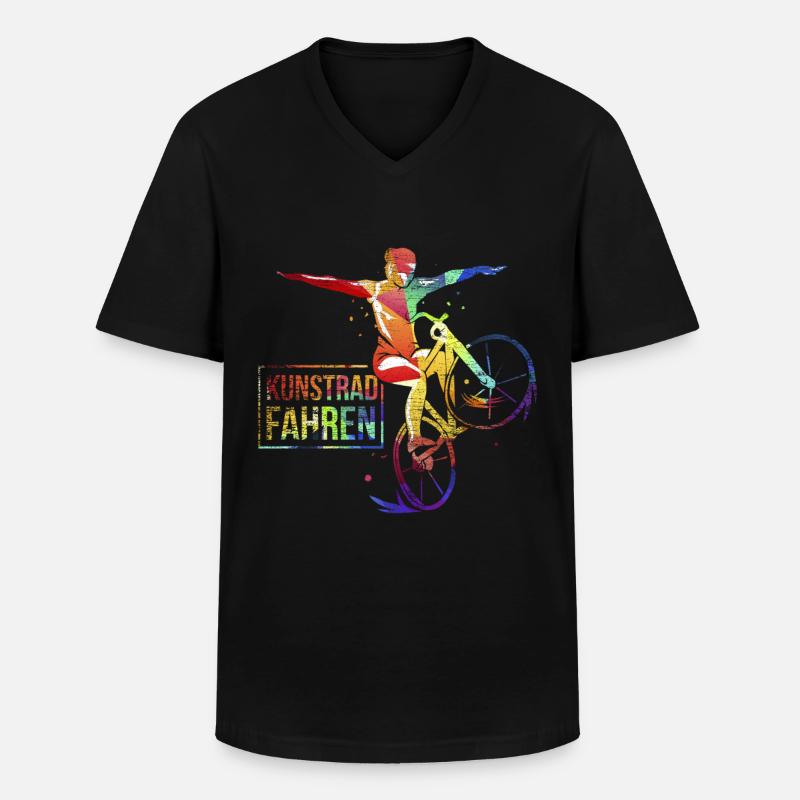 Kunstradfahren - Männer-T-Shirt mit V-Ausschnitt - Schwarz