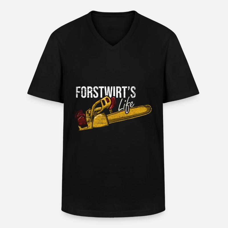 Forstwirt - Männer-T-Shirt mit V-Ausschnitt - Schwarz