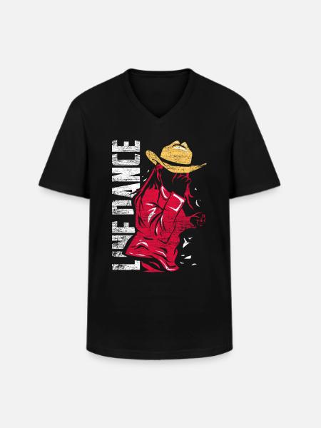 Line dancing music - Men's V-Neck T-Shirt - black