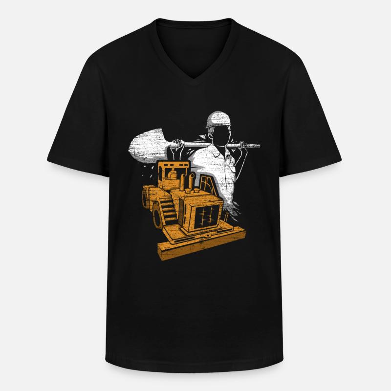 Straßenbauer Straße Geschenk - Männer-T-Shirt mit V-Ausschnitt - Schwarz
