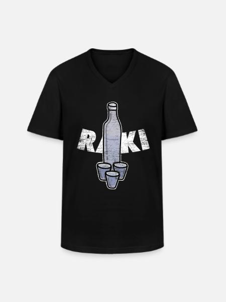 Raki Geschenk - Männer-T-Shirt mit V-Ausschnitt - Schwarz