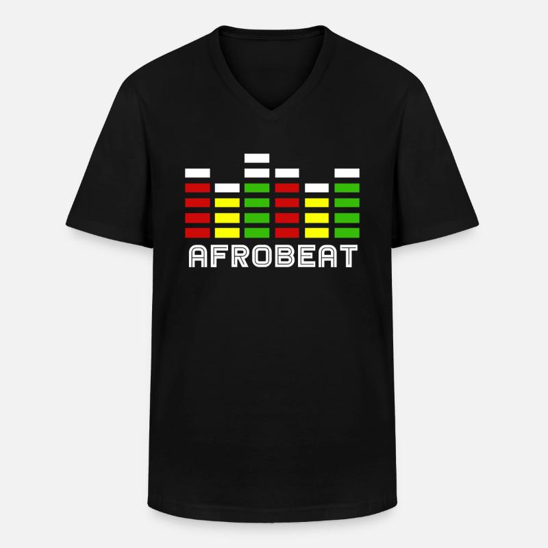 Afro Beat - Männer-T-Shirt mit V-Ausschnitt - Schwarz