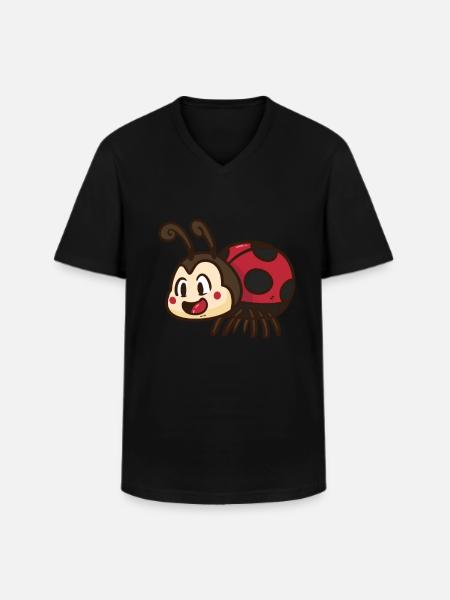 Marienkäfer - Männer-T-Shirt mit V-Ausschnitt - Schwarz
