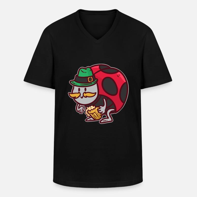 Marienkäfer - Männer-T-Shirt mit V-Ausschnitt - Schwarz
