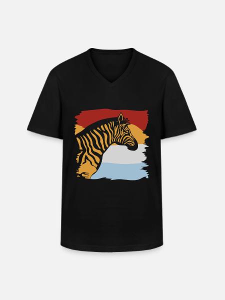 zebra - Men's V-Neck T-Shirt - black