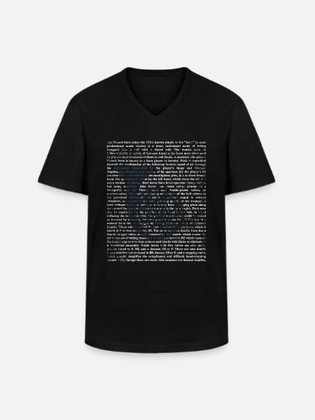 French horn player - Men's V-Neck T-Shirt - black