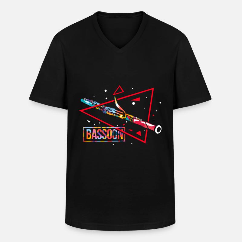 Fagott Polygon - Männer-T-Shirt mit V-Ausschnitt - Schwarz
