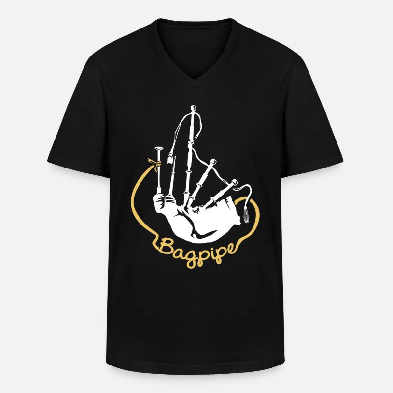 Dudelsack - Männer-T-Shirt mit V-Ausschnitt - Schwarz
