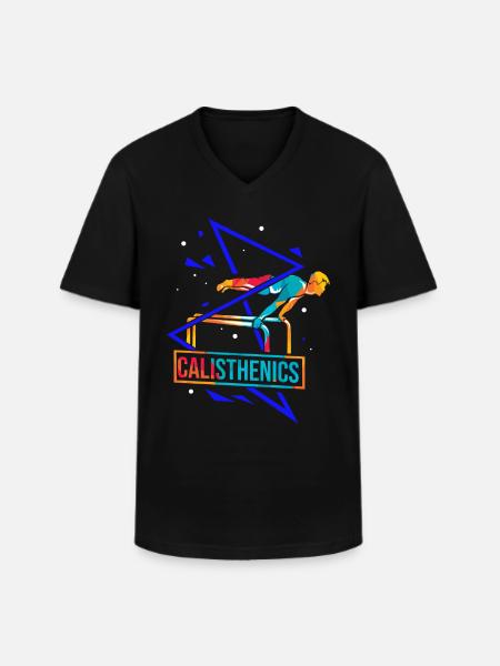Calisthenics polygon - Men's V-Neck T-Shirt - black