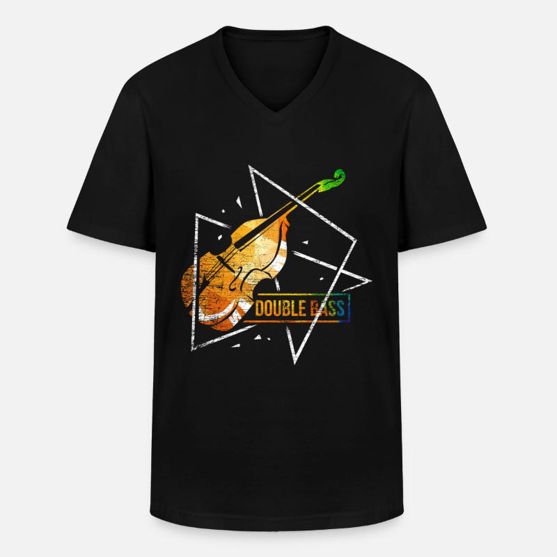 Polygone violon double basse - T-shirt col V Homme - noir