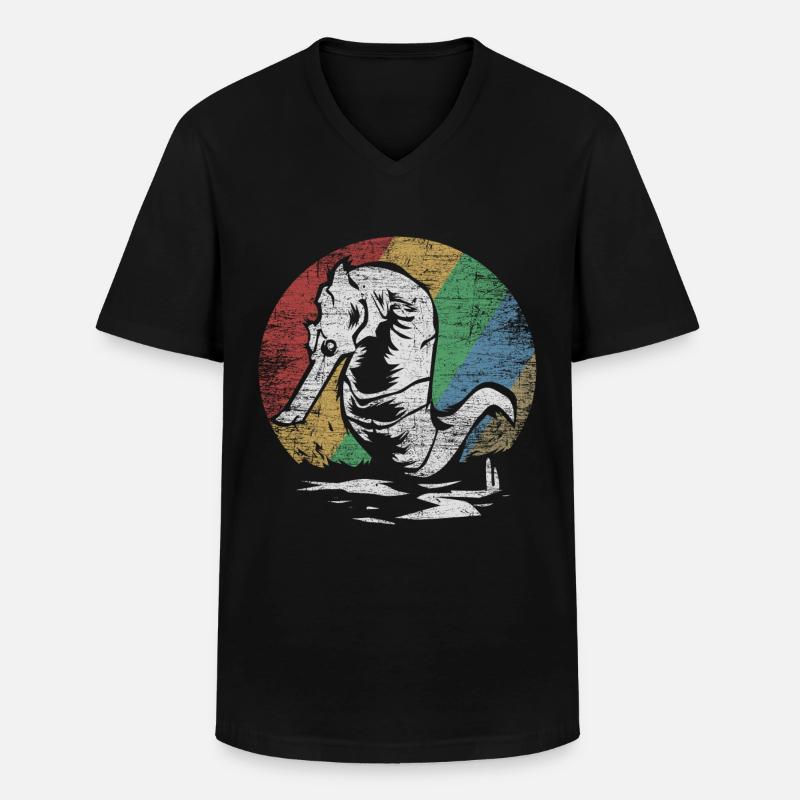 Seepferdchen Geschenk - Männer-T-Shirt mit V-Ausschnitt - Schwarz