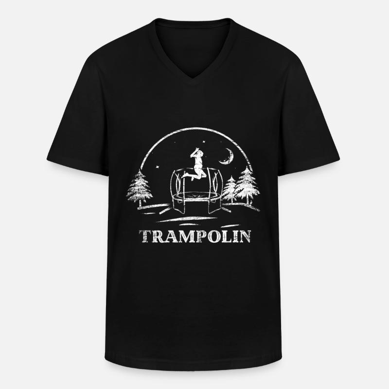 Trampolin Geschenk - Männer-T-Shirt mit V-Ausschnitt - Schwarz