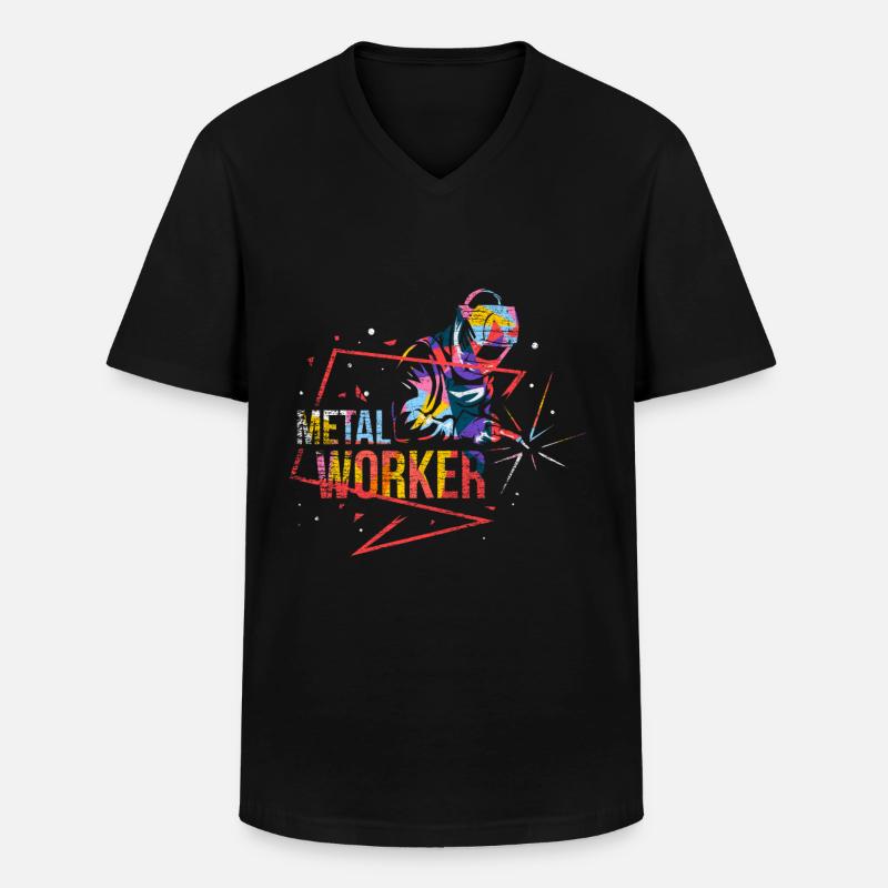 Metallbauer - Männer-T-Shirt mit V-Ausschnitt - Schwarz