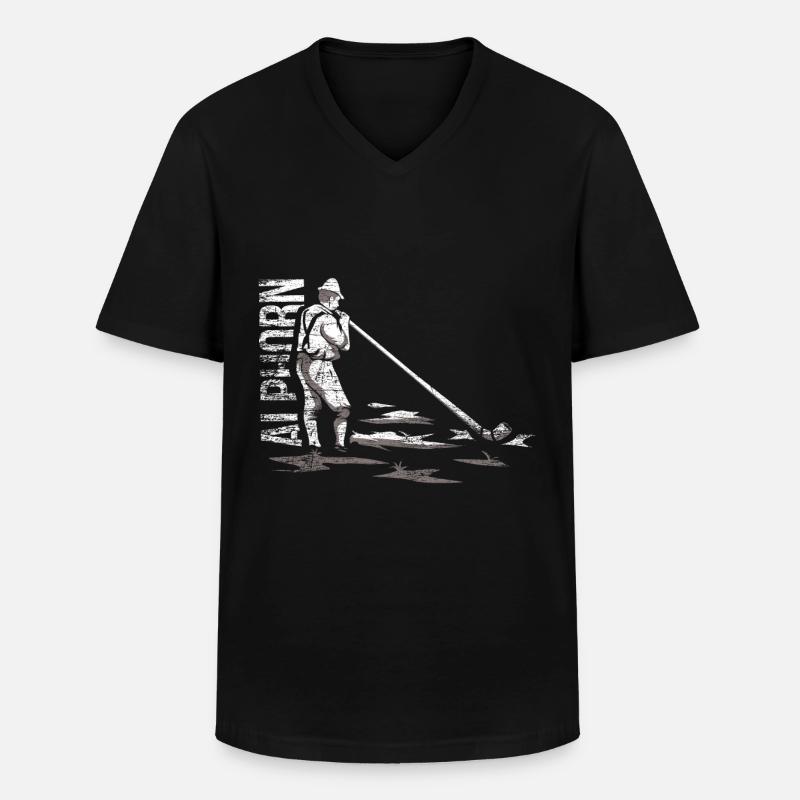 Alphorn gift - Men's V-Neck T-Shirt - black