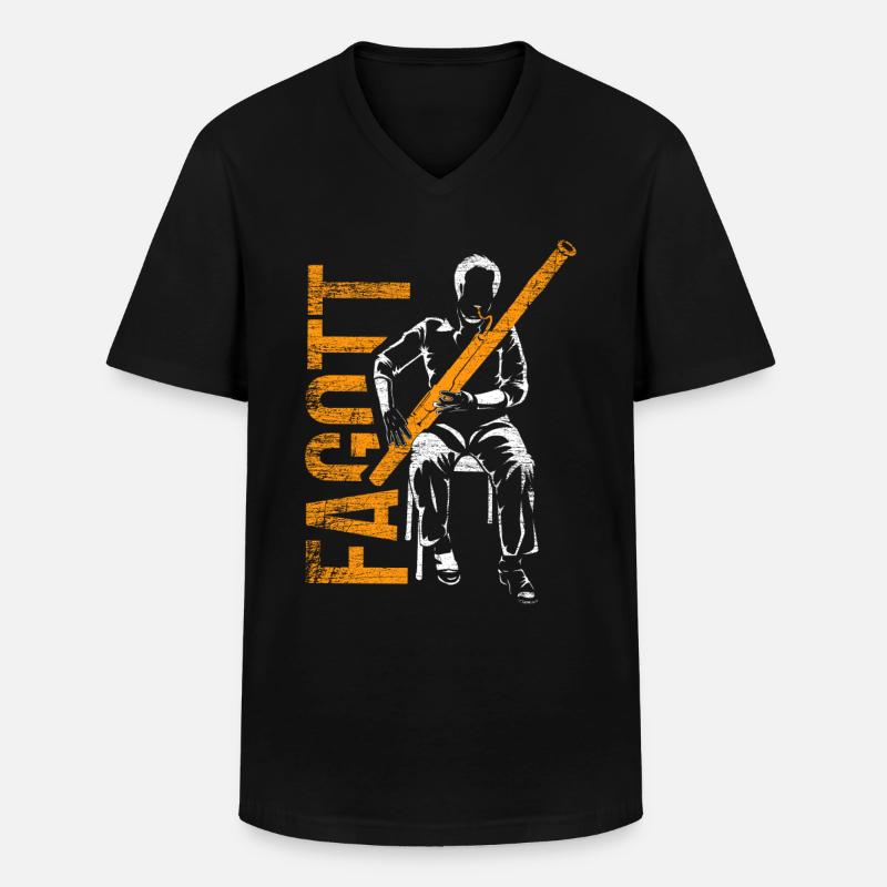Fagott Geschenk - Männer-T-Shirt mit V-Ausschnitt - Schwarz