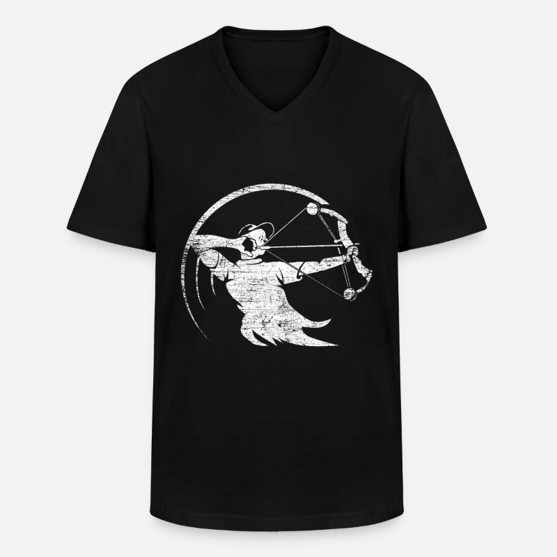 Bogenschießen - Männer-T-Shirt mit V-Ausschnitt - Schwarz