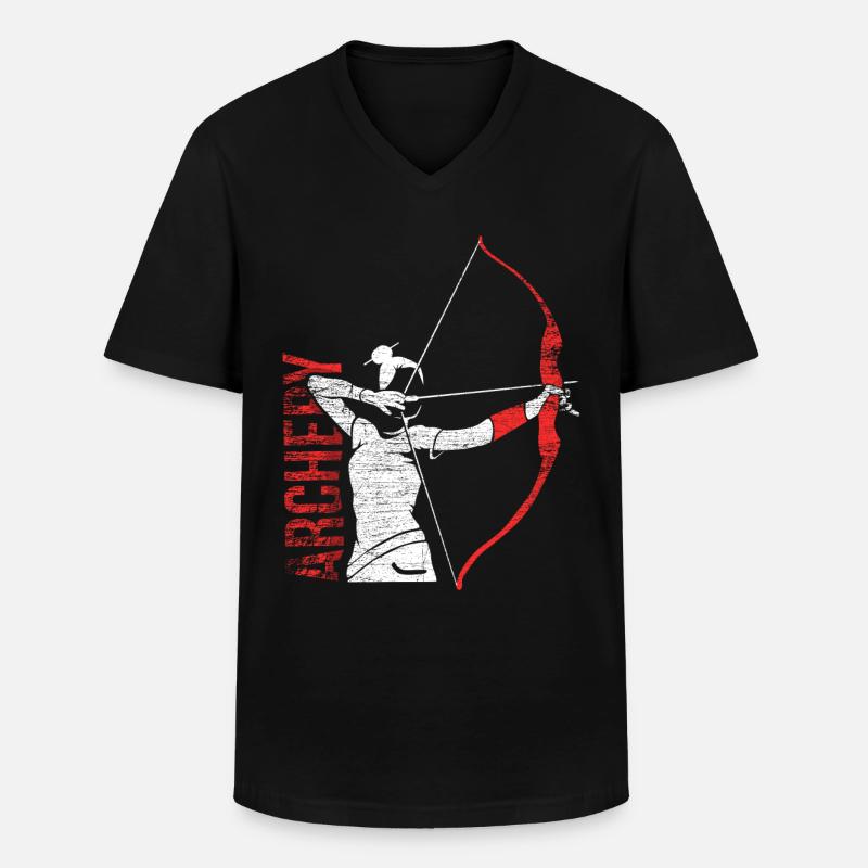 Bogenschießen - Männer-T-Shirt mit V-Ausschnitt - Schwarz