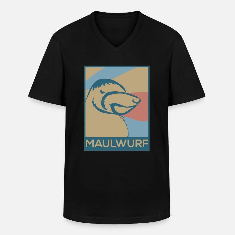 Maulwurf - Männer-T-Shirt mit V-Ausschnitt - Schwarz