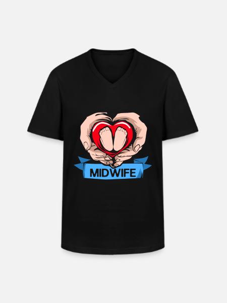 midwife - Men's V-Neck T-Shirt - black