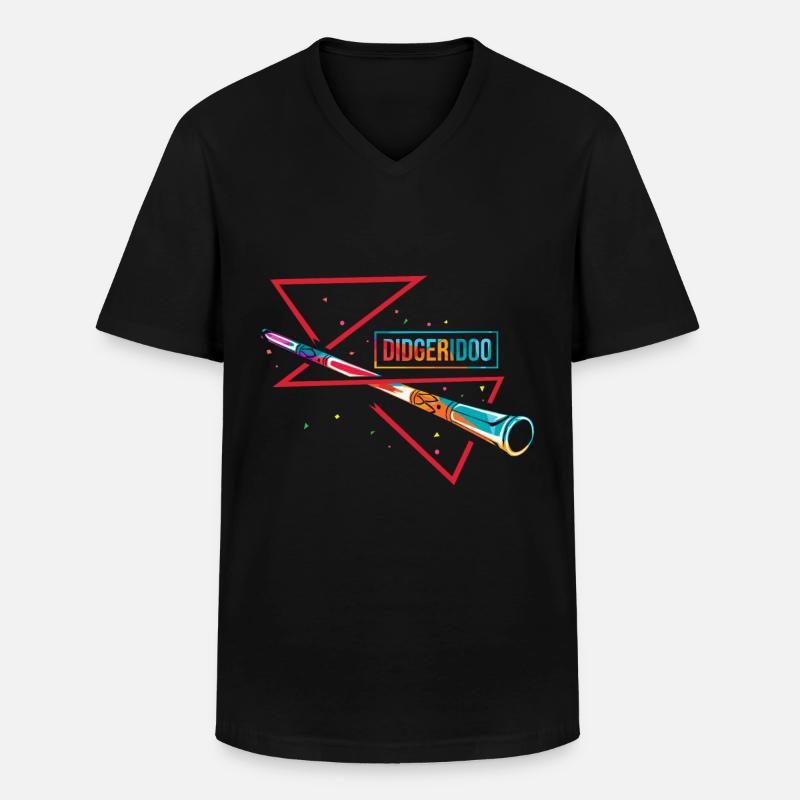 Didgeridoo - Männer-T-Shirt mit V-Ausschnitt - Schwarz