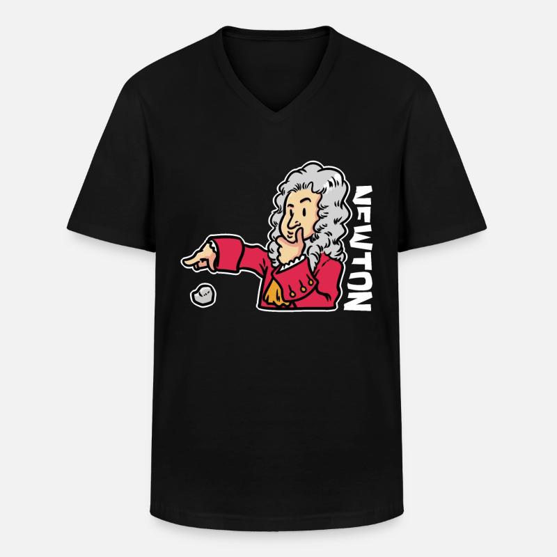 Isaac Newton - Männer-T-Shirt mit V-Ausschnitt - Schwarz