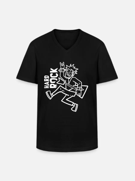 Hard rock - Men's V-Neck T-Shirt - black