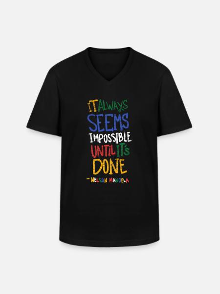 Nelson Mandela - Men's V-Neck T-Shirt - black