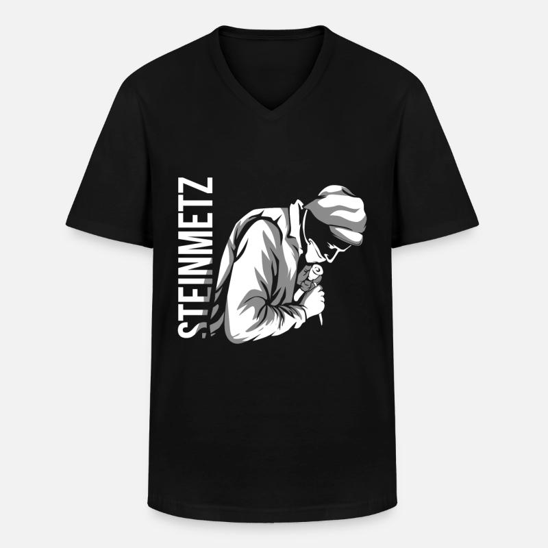 Steinmetz - Männer-T-Shirt mit V-Ausschnitt - Schwarz