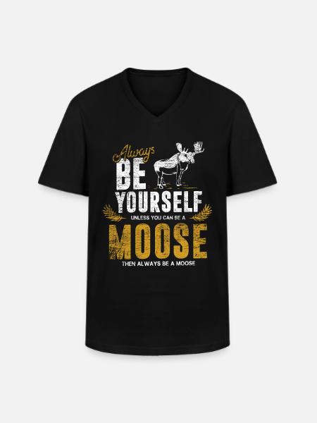 Moose gift - Men's V-Neck T-Shirt - black