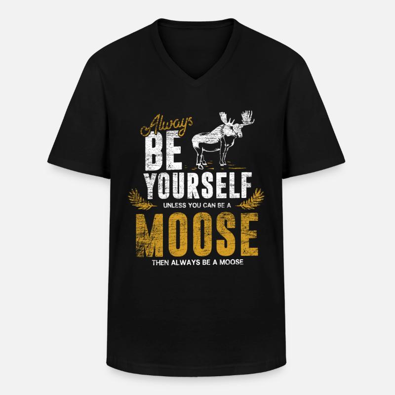 Elche Geschenk - Männer-T-Shirt mit V-Ausschnitt - Schwarz