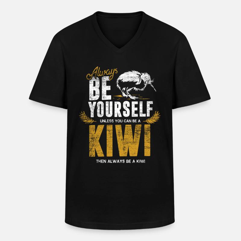 Kiwi Geschenk - Männer-T-Shirt mit V-Ausschnitt - Schwarz