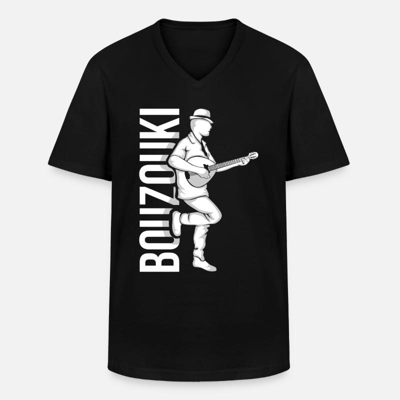 Bouzouki - Männer-T-Shirt mit V-Ausschnitt - Schwarz
