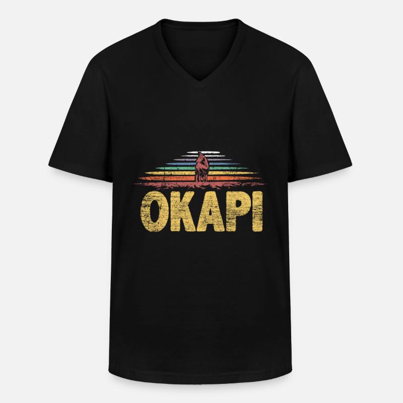 Okapi Geschenk - Männer-T-Shirt mit V-Ausschnitt - Schwarz