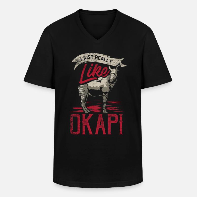 Okapi gift - Men's V-Neck T-Shirt - black