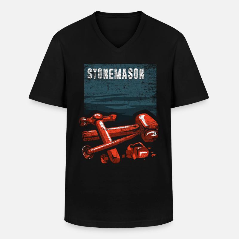 Steinmetz Geschenk - Männer-T-Shirt mit V-Ausschnitt - Schwarz