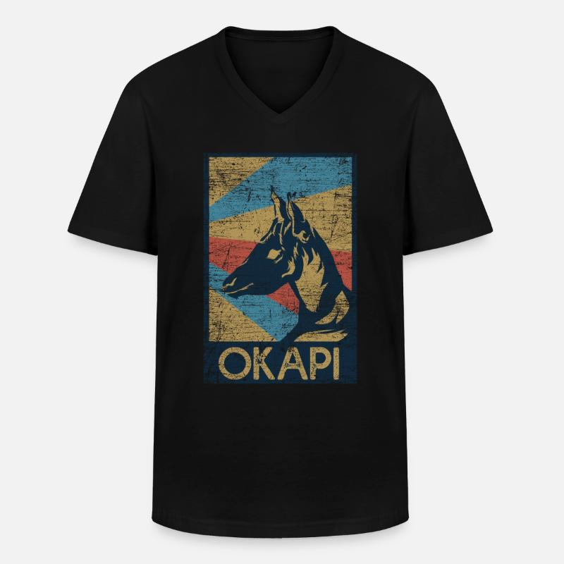Okapi Geschenk - Männer-T-Shirt mit V-Ausschnitt - Schwarz