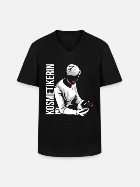 esthéticien - T-shirt col V Homme - noir