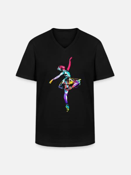 Ballet polygon - Men's V-Neck T-Shirt - black