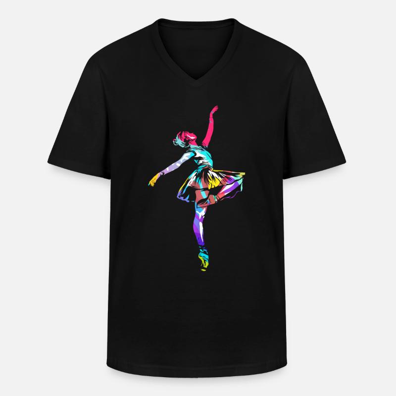 Ballett Polygon - Männer-T-Shirt mit V-Ausschnitt - Schwarz