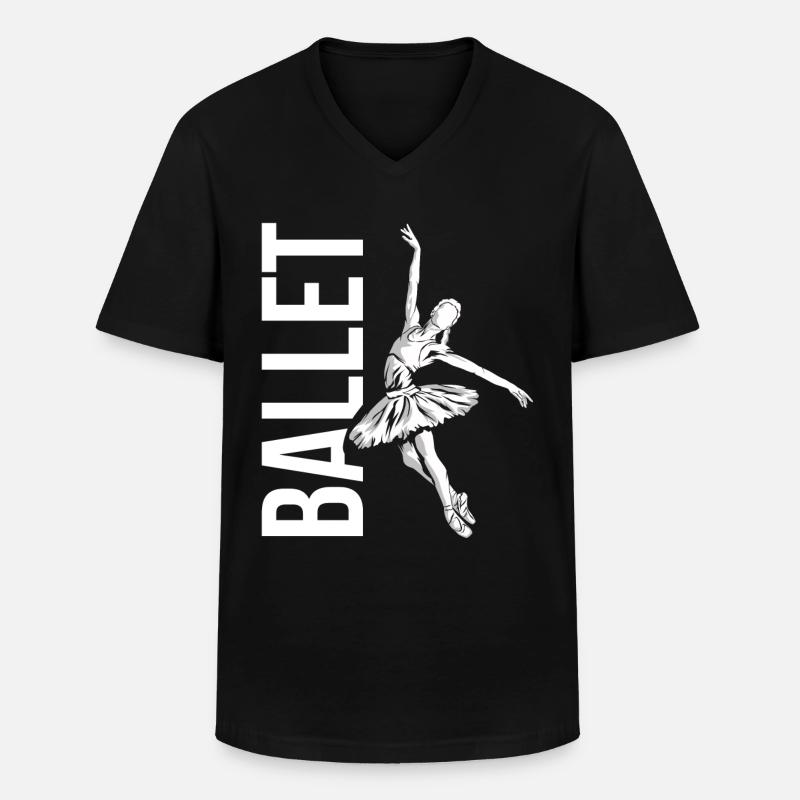 Ballett - Männer-T-Shirt mit V-Ausschnitt - Schwarz