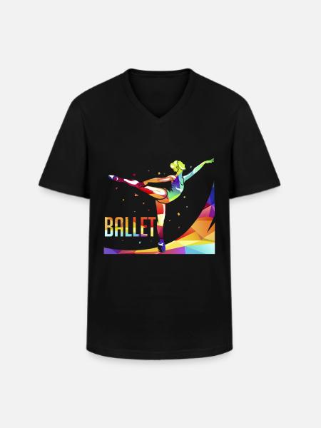 Ballet polygon - Men's V-Neck T-Shirt - black